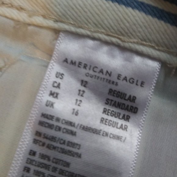 NWOT American Eagle Blue and white striped jeans size 12 - Picture 9 of 13